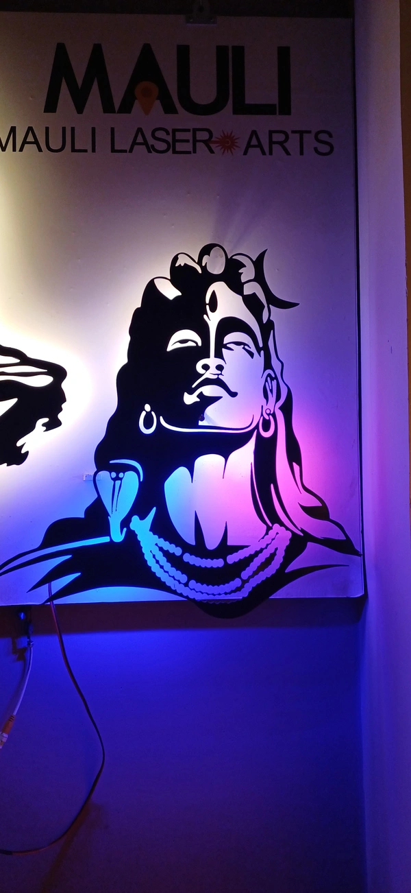 Adiyogi Metal Wall Art ( 20x 18 Inch )  - Black