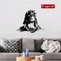Adiyogi Metal Wall Art ( 24x 20 Inch )  - Black