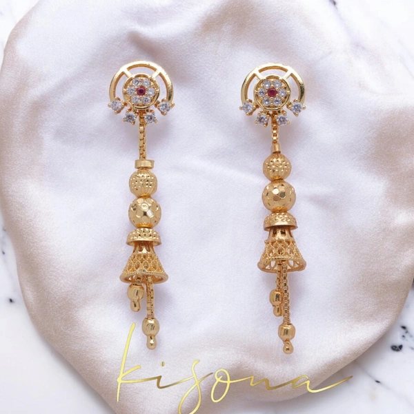 GOLD TRADITIONAL SUI DHAAGA EARRING