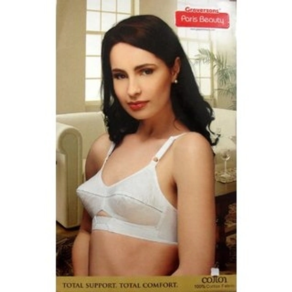 Groversons Paris Beauty Chanderkiran White Bra 100% Cotton - 90 B, White