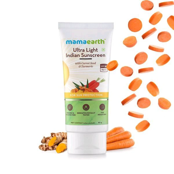 Mamaearth Ultra Light Indian Sunscreen  - 80 Gm
