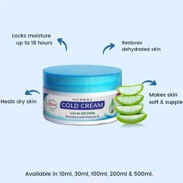 Ayur Herbals Cold Cream With Aloevera Vitamin E  - 100 Ml