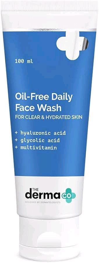 The Derma Co Oil Free Daily Face Wash With Hyaluronic Acid Glycolic Acid Multivitamins