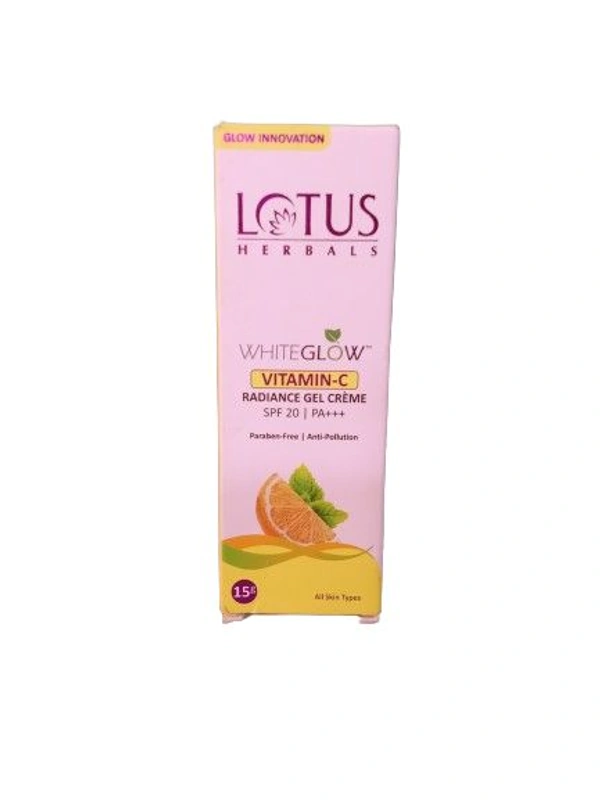 Lotus Herbals Whiteglow Vitamin - C Radiance Gel Creme (Spf-20 Pa+++) Parabeh-free / Anti - Pollution  - 15 GM