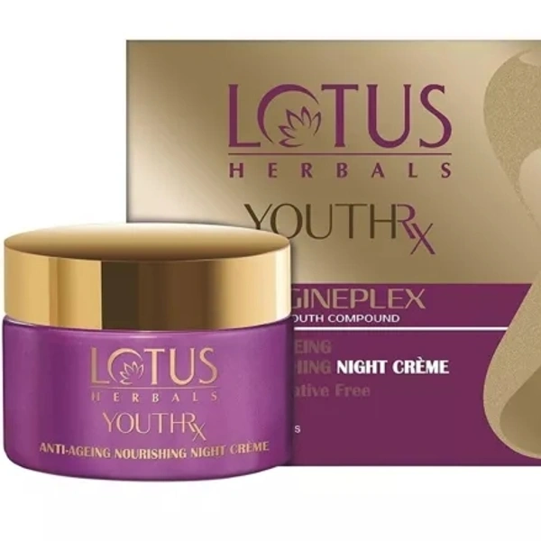 Lotus Herbals Youthrx Gineplex Youth Compound Anti Ageing Nourishing Night Creme Preservative Free  - 50 GM