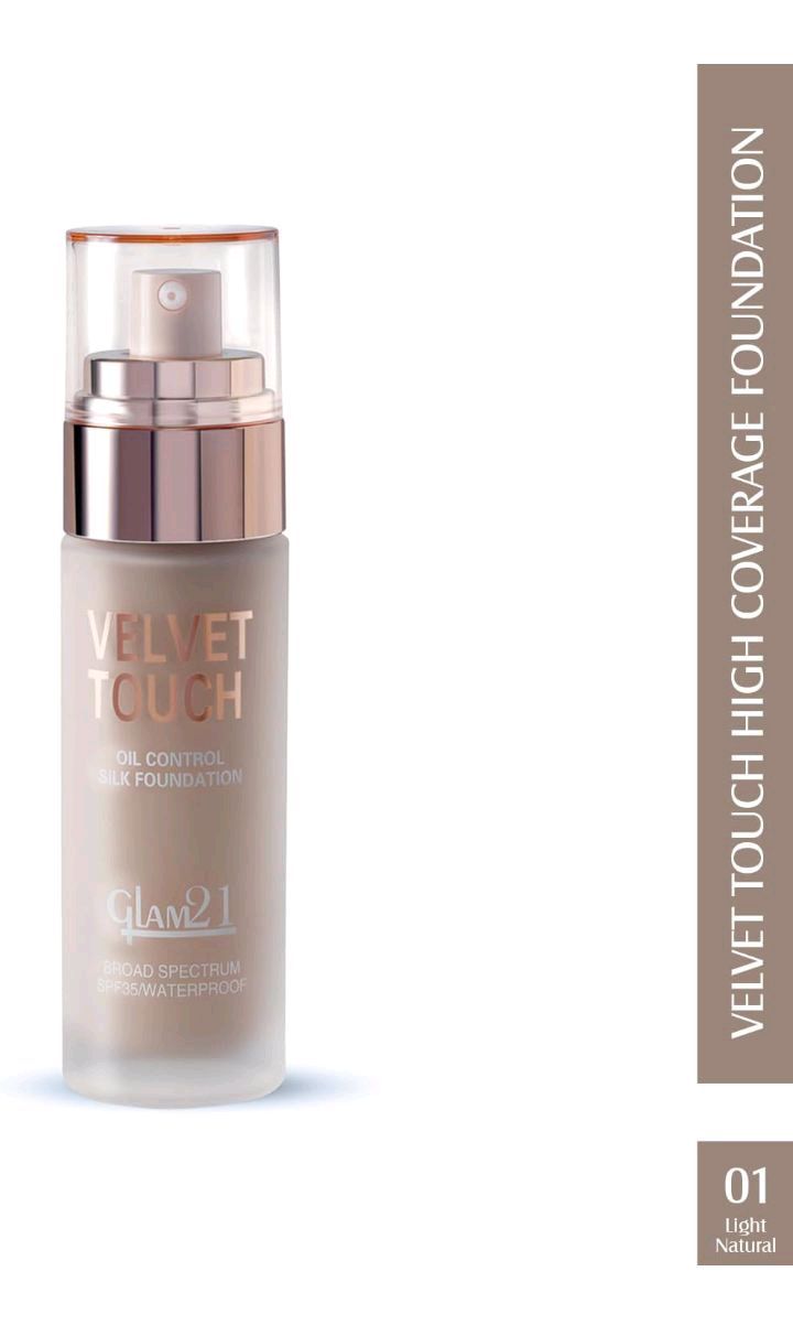 Velvet Touch And Oil Control Silk Foundation Glam21 Broad Spectrum  Spf35/Waterproof ( F6519)
