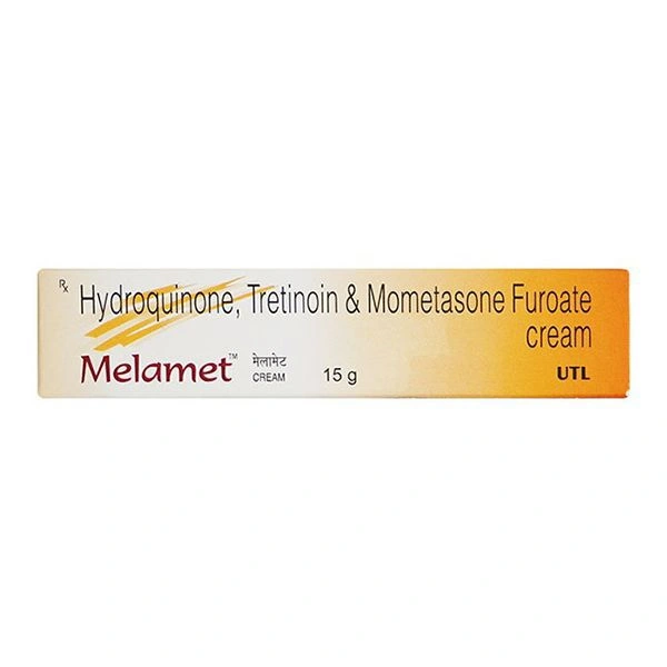 Melamet Hydroquinone, Tretinoin & Mometasone Furote Cream Melamet Cream  - 15 GM