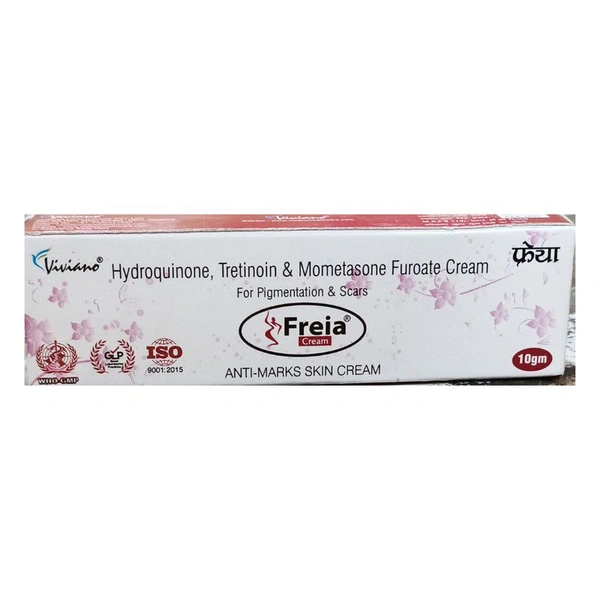 Viviano Freia Hydroquinone, Tretinoin & Mometasone Furote Cream For Pigmentation & Scars Freia Cream Anti-marks Skin Cream  - 10 GM