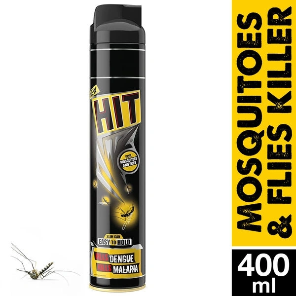 Hit For Mosquitoes And Flies Slim Easy To Hold Kills Dengue Kills Malaria  - 400 Ml