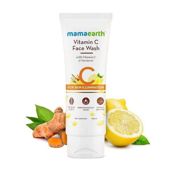 Mamaearth Vitamin C Face Wash With Vitamin C & Turmeric  - 100 Ml