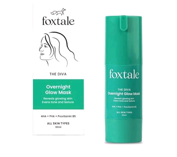 Foxtale Overnight Glow Mask | 4% Glycolic Acid |
3% Lactic Acid - Screamin' Green, 30Ml