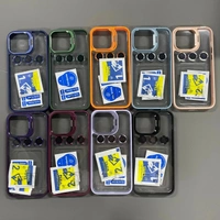 Metal Premium Look Camera Lens Metal Ring Protector Stand Case with Lens Film 💢 - Blue, IP 13