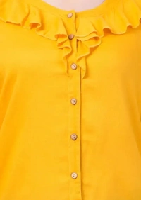 Women's  Yellow Rayon Top - Yellow, S