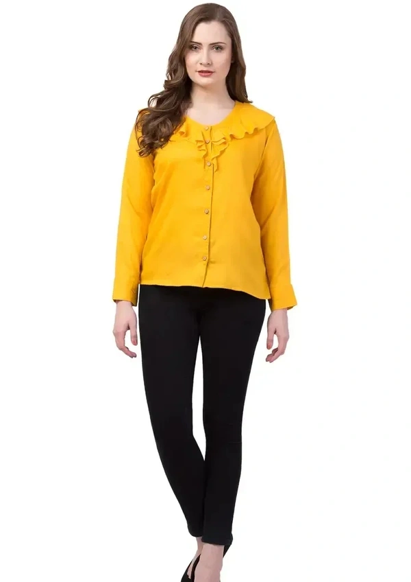 Women's  Yellow Rayon Top - Yellow, M