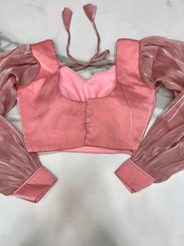 Ready To Wear Jimmy Chu Saree with Full Stitched Blouse - Pink, L