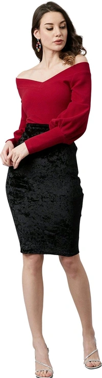 Casual Regular Sleeves SolidWomen Multicolor Top - Maroon, L
