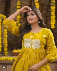 All in Yellow Cotton Kurti Set - Buddha Gold, XL
