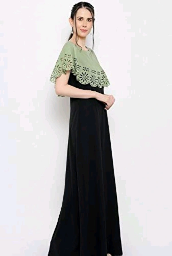 Women's Crepe Solid Sleeveless Full Length Gown - Schist, 2XL