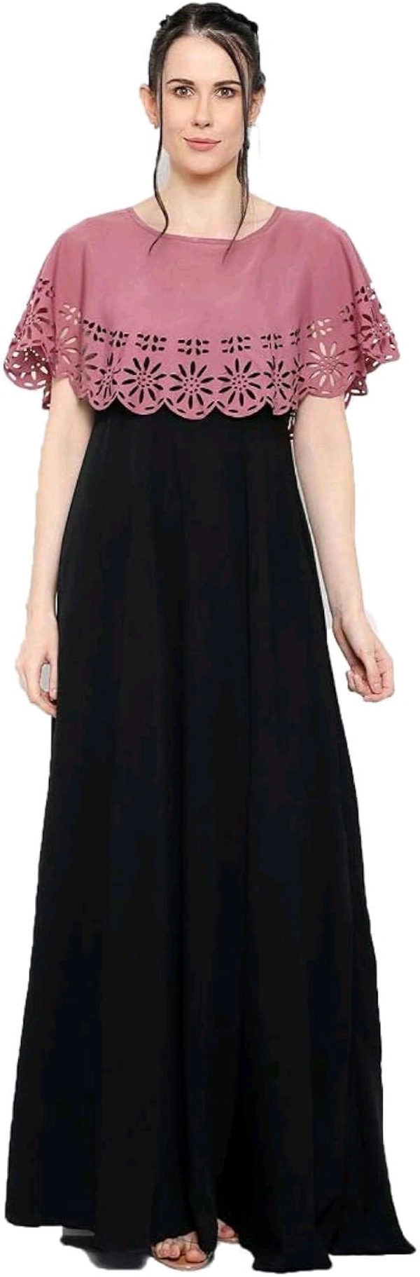 Women's Crepe Solid Sleeveless Full Length Gown - Puce, 2XL