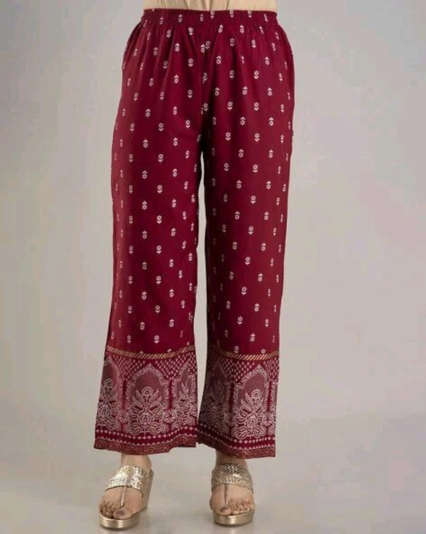 Women Viscose Rayon Kurta. Pant Dupatta Set - Claret, L