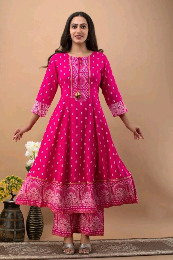 Women Viscose Rayon Kurta. Pant Dupatta Set - Razzmatazz, XL