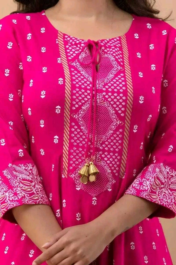 Women Viscose Rayon Kurta. Pant Dupatta Set - Razzmatazz, XL