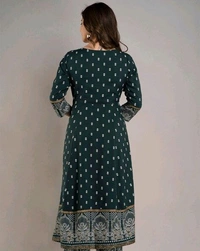 Women Viscose Rayon Kurta. Pant Dupatta Set - Timber Green, XL