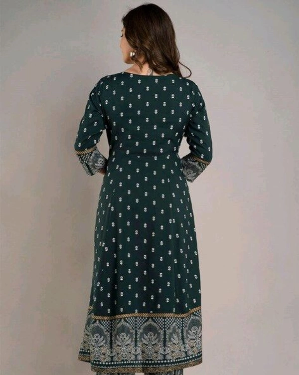 Women Viscose Rayon Kurta. Pant Dupatta Set - Timber Green, XL