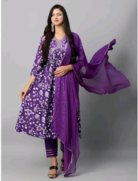 Women's Rayon Alia Cut Kurta Pant Dupatta Set - Eminence, XL