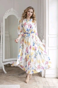 Russian Women A-line Multicolor Dress - Westar, XL