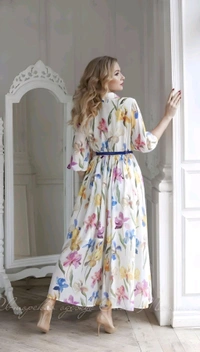 Russian Women A-line Multicolor Dress - Westar, XL
