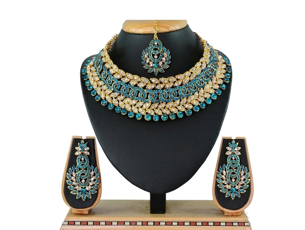 Alloy Gold-plated White Jewel Set (Pack of 1) - rama