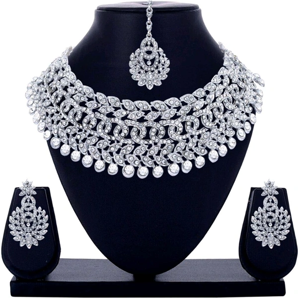 Alloy Gold-plated White Jewel Set (Pack of 1) - RamaLct