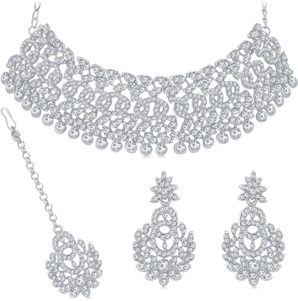 Alloy Gold-plated White Jewel Set (Pack of 1) - RamaLct