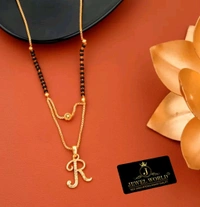 NAME LETTER 18 Inch gold plated short mangalsutra with SURPRISE GIFT for women Alloy Mangalsutra - Gold