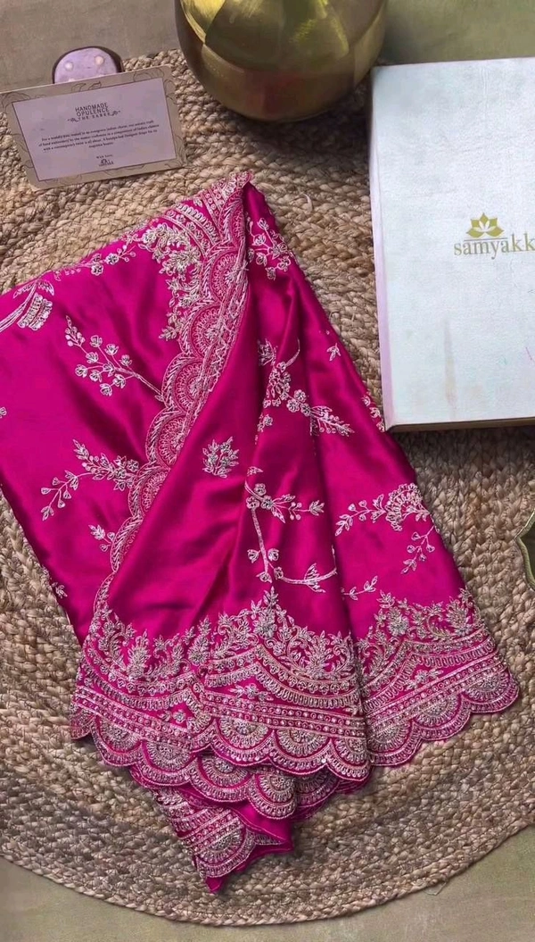 Pink Color Sequence Work Japan Satin Wedding Wear Saree Blouse - pink, Free Size