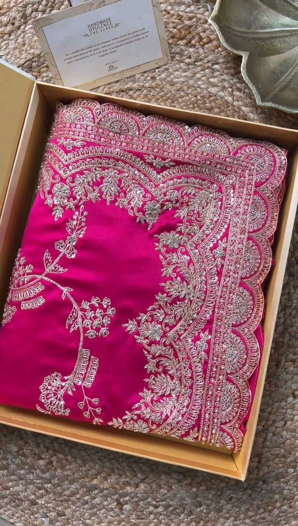 Pink Color Sequence Work Japan Satin Wedding Wear Saree Blouse - pink, Free Size