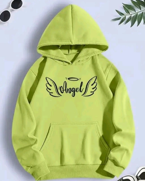 Winter Wear Hoodie For Women - Yellow Green, L