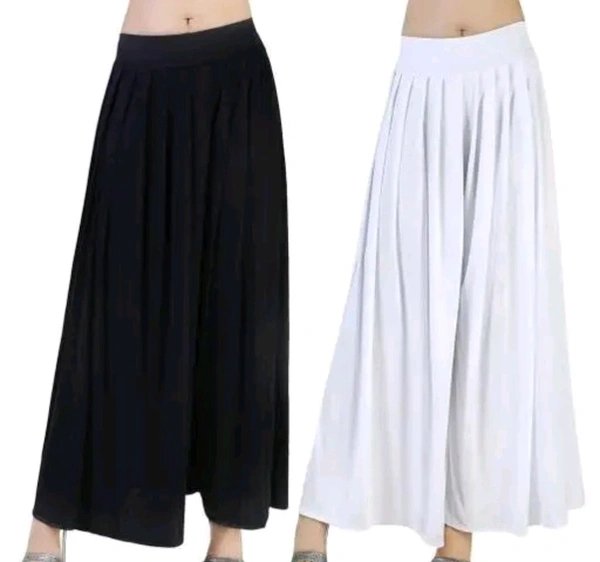 Women's Regular Fit Palazzos |Jambo Plazo | Elephant Plazo - Pack of 2 - 32, Black