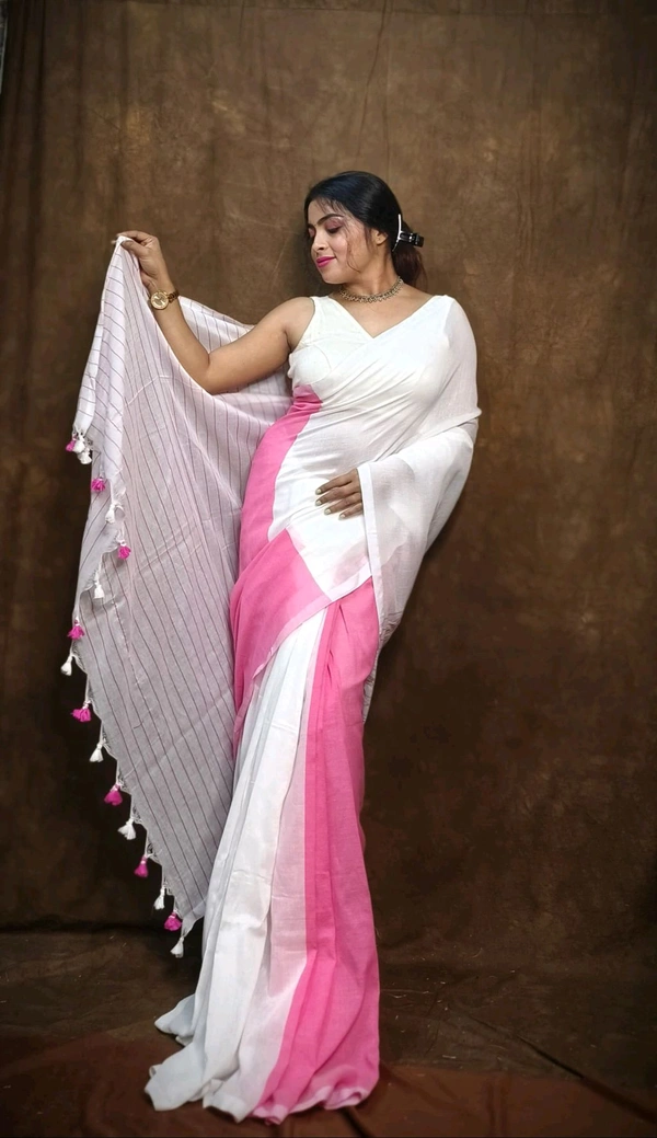 PURE HAND LUM SAREE | OCCASION WEAR FOR WOMEN | BY COLOR DESIGN SAREE |Handloom Cotton Saree | Cotton Print Saree | Saree with Cotton Blouse | Traditional Handloom Saree | Women’s Handloom Saree | - Mulberry, Free Size
