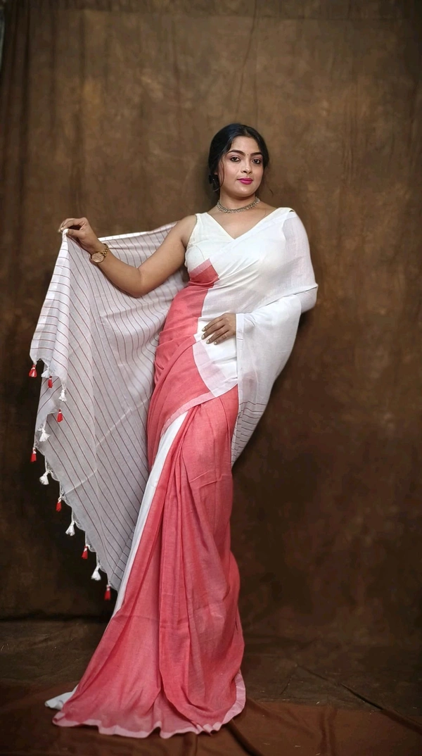 PURE HAND LUM SAREE | OCCASION WEAR FOR WOMEN | BY COLOR DESIGN SAREE |Handloom Cotton Saree | Cotton Print Saree | Saree with Cotton Blouse | Traditional Handloom Saree | Women’s Handloom Saree | - Cabaret, Free Size