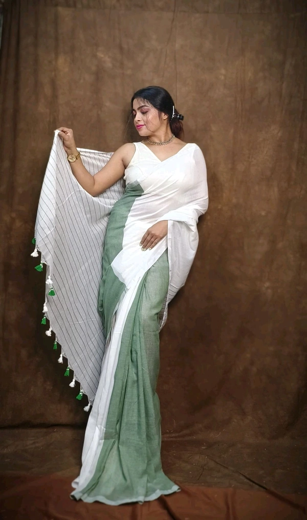 PURE HAND LUM SAREE | OCCASION WEAR FOR WOMEN | BY COLOR DESIGN SAREE |Handloom Cotton Saree | Cotton Print Saree | Saree with Cotton Blouse | Traditional Handloom Saree | Women’s Handloom Saree | - Xanadu, Free Size
