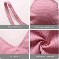 NanoEdge Crop Top for Women Cropped Cami Women's Top Camisole Built in Bra Free Size (28 Till 32) Pack of 1 (Pink - Turkish Rose, 30A