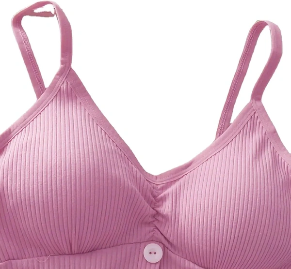 NanoEdge Crop Top for Women Cropped Cami Women's Top Camisole Built in Bra Free Size (28 Till 32) Pack of 1 (Pink - Turkish Rose, 30A