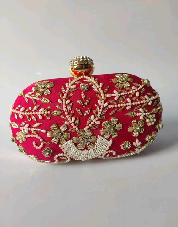Designer Heavy Capsule Frame Clutch Bag - Japanese Maple, Free