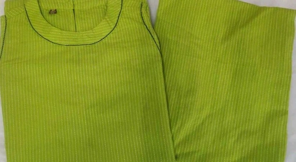 Mehendi Halter Neck Kurta & Cotton Culottes - Wasabi, M