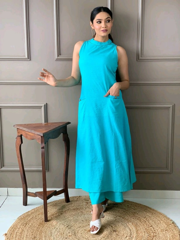 Mehendi Halter Neck Kurta & Cotton Culottes - Scooter, S