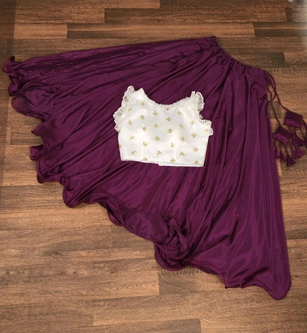 Dori Pattern Wine Color Lehenga With Work Blouse - XS, Wine Berry