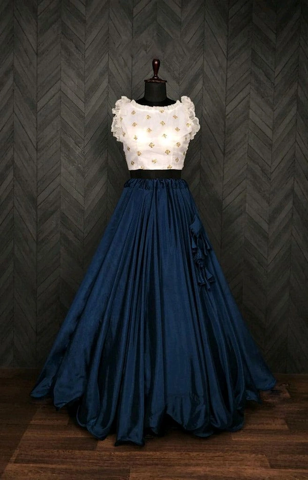 Dori Pattern Wine Color Lehenga With Work Blouse - XXS, Cloud Burst