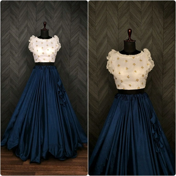 Dori Pattern Wine Color Lehenga With Work Blouse - XXS, Cloud Burst